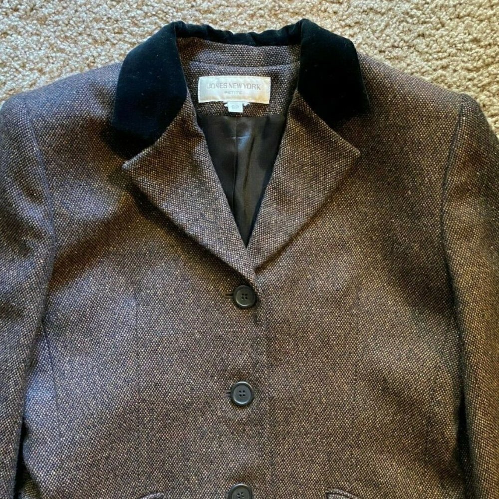 𝅺jones New York Women's‎ Brown Blazer Size 8P - Picture 2 of 9